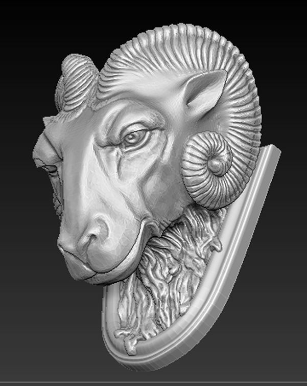 Ram Carved 3D model 3D print model_1