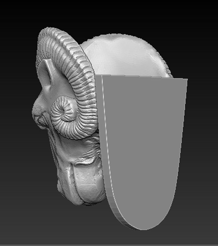 Ram Carved 3D model 3D print model_3