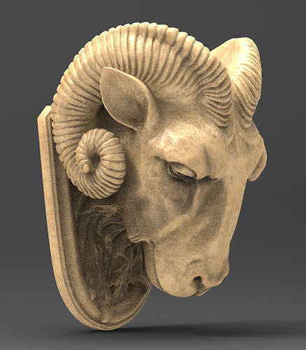 Ram Carved 3D model 3D print model