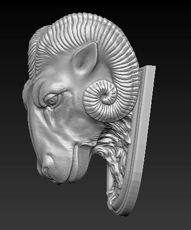 Ram Carved 3D model 3D print model_2