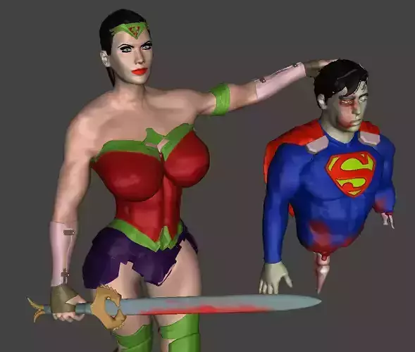 Wonder Woman VS Superman 3D print model