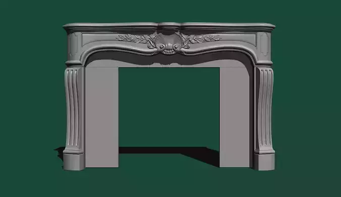 Louis XV style classical fireplace 3D model