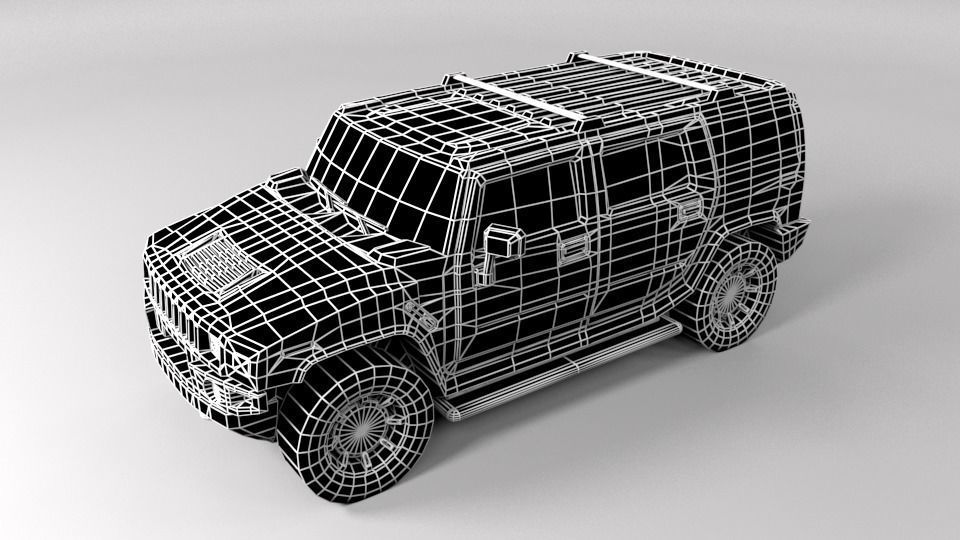HUMMER H2 LOWPOLY Low-poly 3D model_7