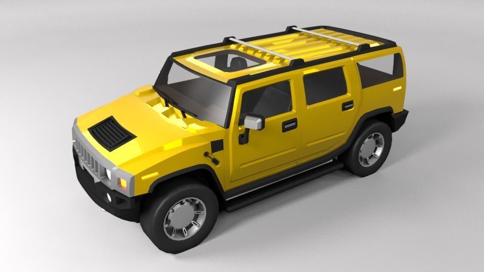HUMMER H2 LOWPOLY Low-poly 3D model_6
