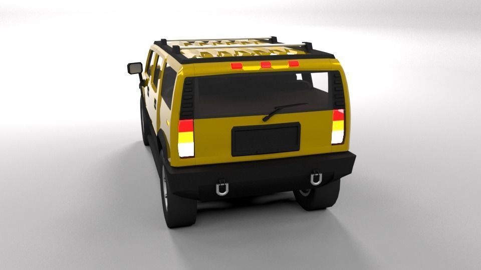 HUMMER H2 LOWPOLY Low-poly 3D model_2