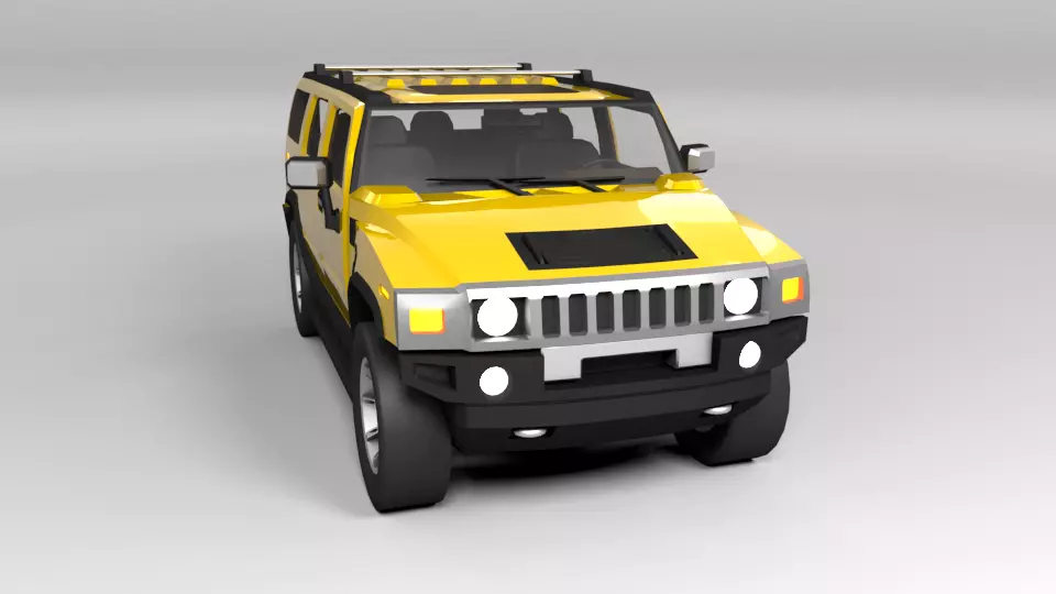 HUMMER H2 LOWPOLY Low-poly 3D model_0