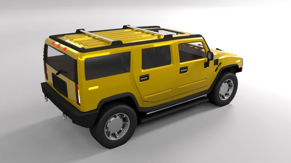 HUMMER H2 LOWPOLY Low-poly 3D model_4