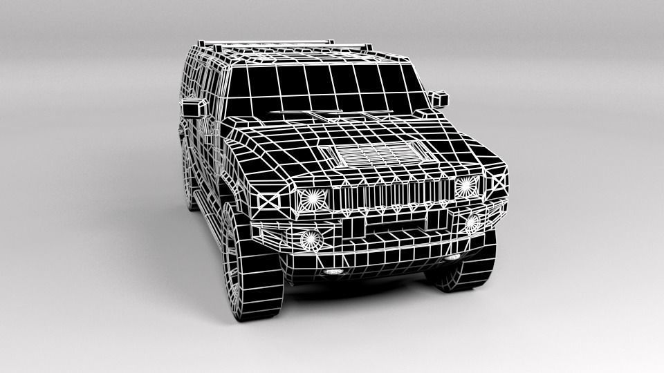 HUMMER H2 LOWPOLY Low-poly 3D model_1