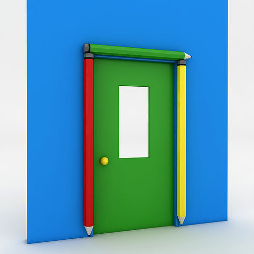 Kindergarten Door Low-poly 3D model
