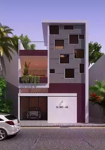 Modern private villa 3D model