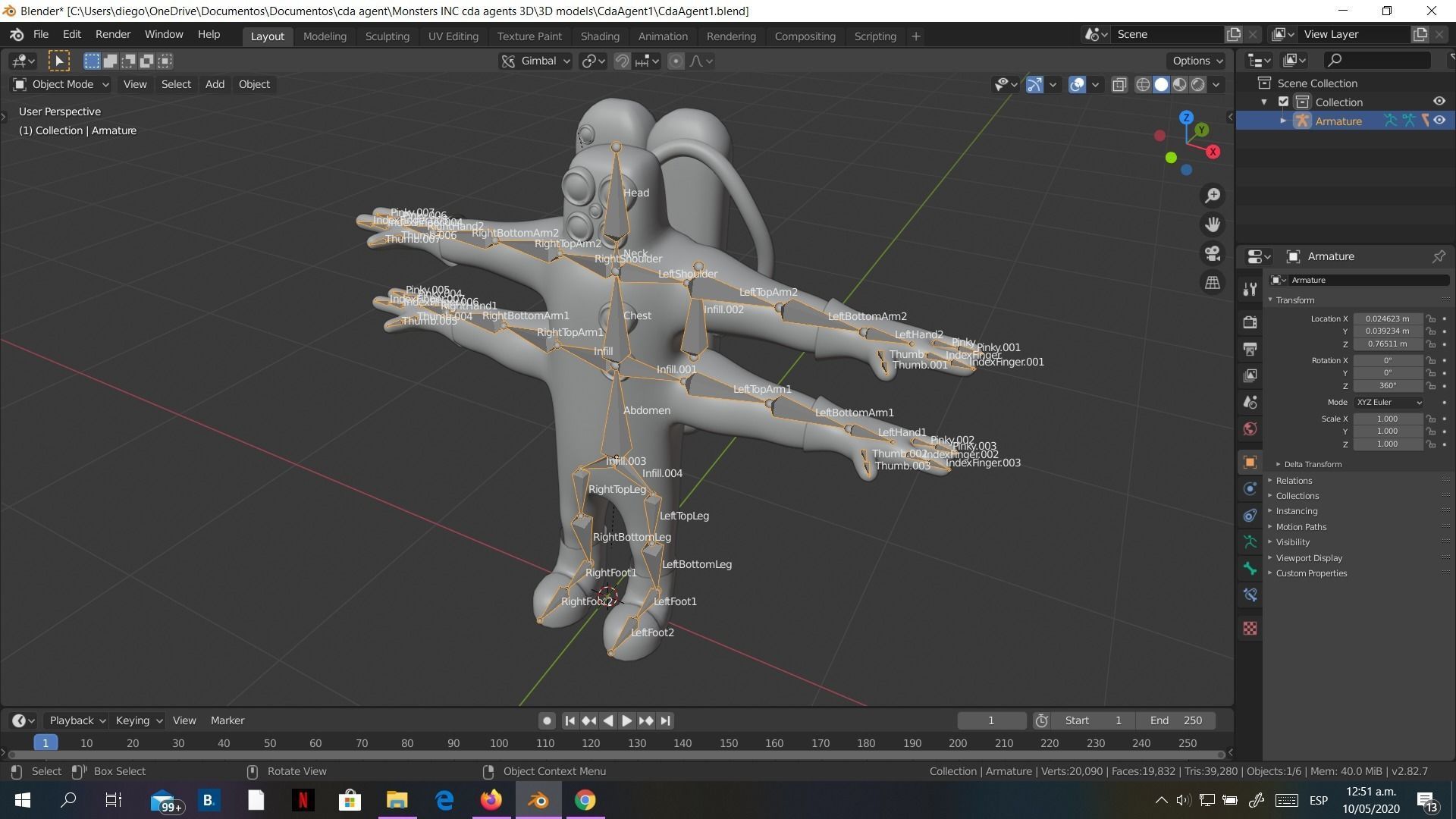 Low-Poly Monsters Inc CDA agents 3D models rigged  HAZMAT SUIT Low-poly 3D model_19