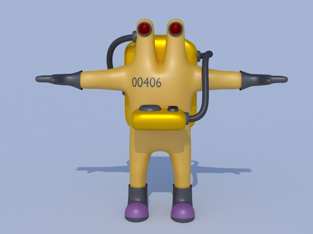 Low-Poly Monsters Inc CDA agents 3D models rigged  HAZMAT SUIT Low-poly 3D model_28