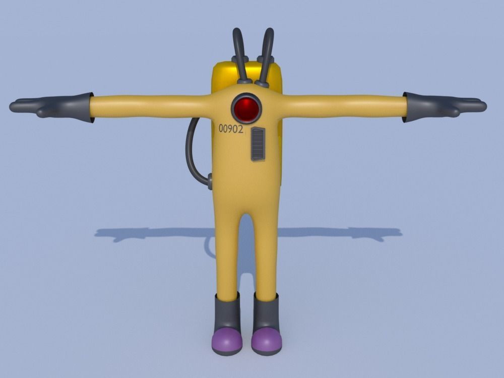 Low-Poly Monsters Inc CDA agents 3D models rigged  HAZMAT SUIT Low-poly 3D model_17