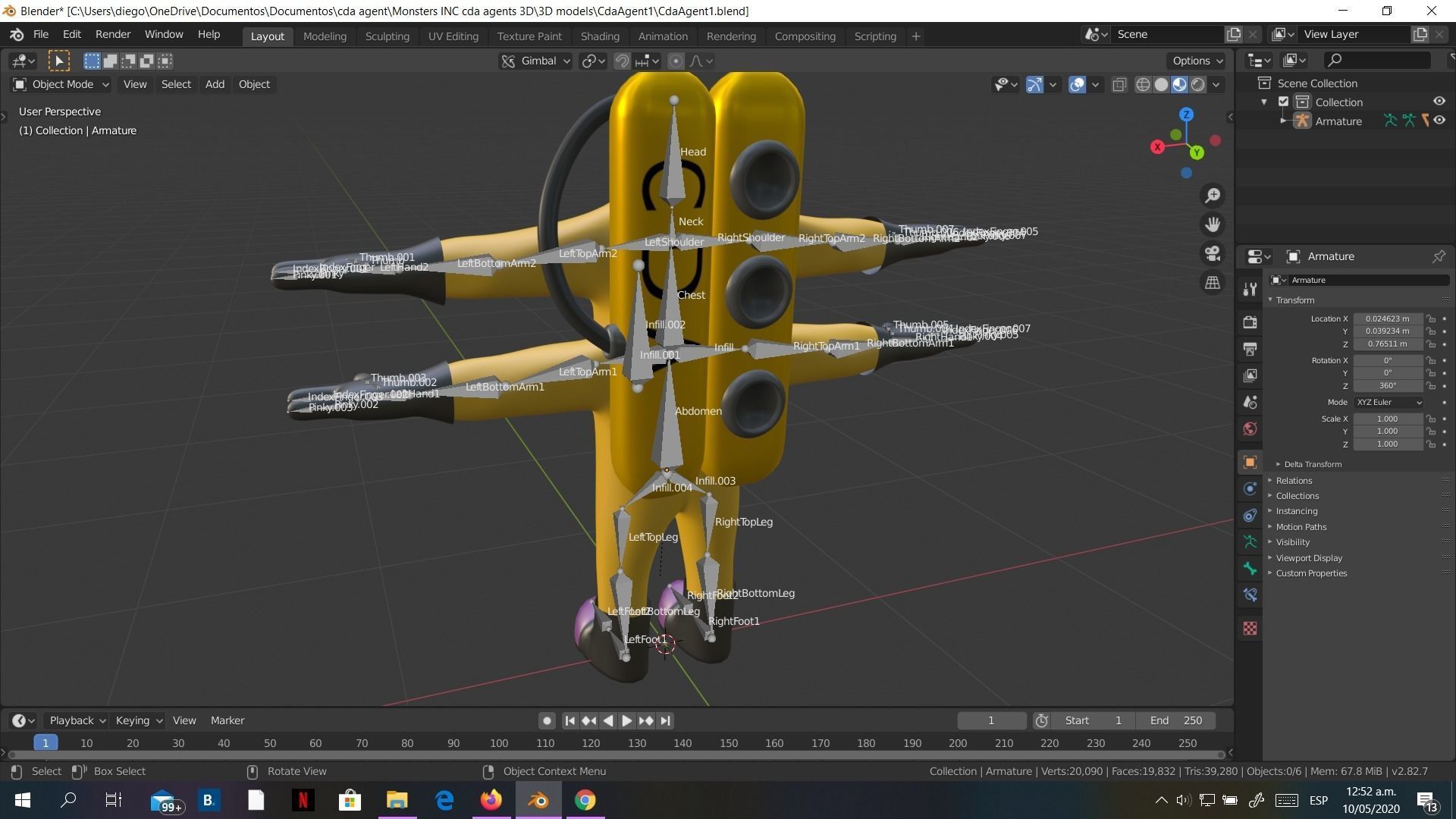 Low-Poly Monsters Inc CDA agents 3D models rigged  HAZMAT SUIT Low-poly 3D model_37