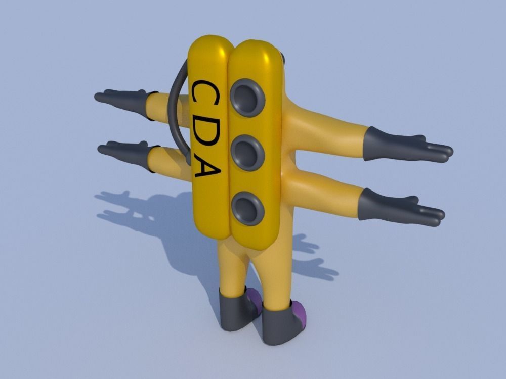 Low-Poly Monsters Inc CDA agents 3D models rigged  HAZMAT SUIT Low-poly 3D model_7