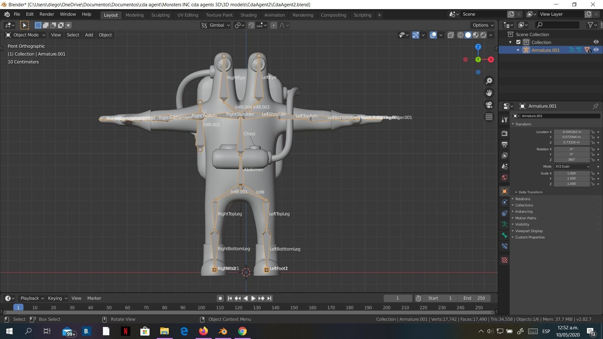 Low-Poly Monsters Inc CDA agents 3D models rigged  HAZMAT SUIT Low-poly 3D model_38
