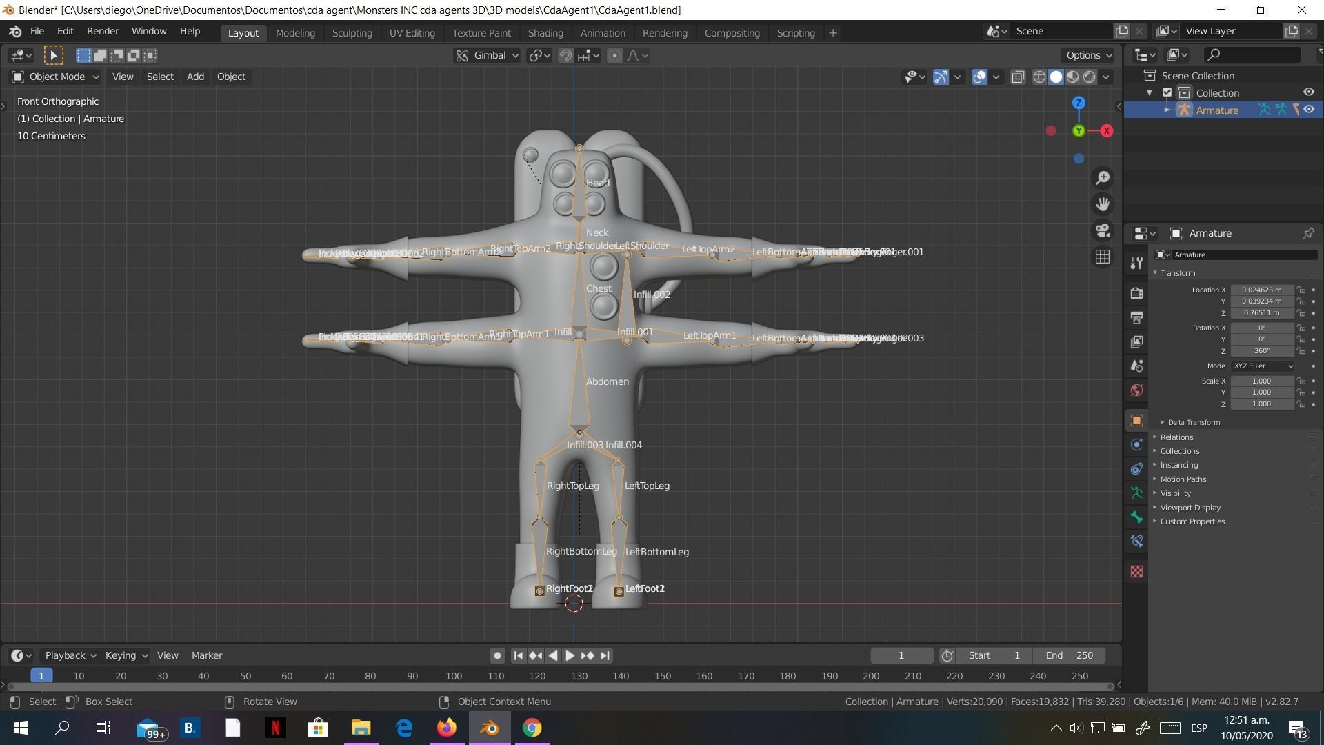 Low-Poly Monsters Inc CDA agents 3D models rigged  HAZMAT SUIT Low-poly 3D model_12