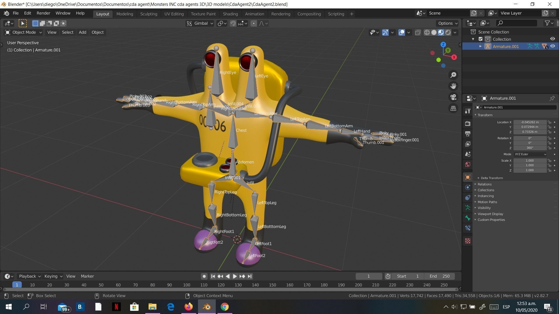 Low-Poly Monsters Inc CDA agents 3D models rigged  HAZMAT SUIT Low-poly 3D model_20