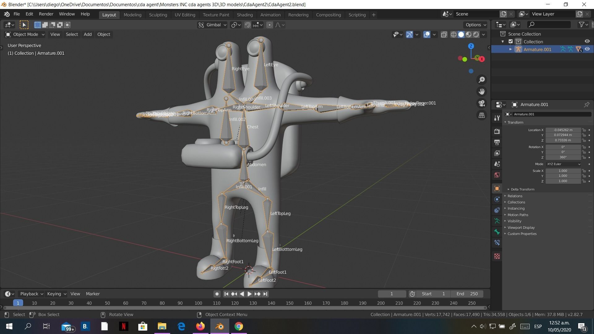 Low-Poly Monsters Inc CDA agents 3D models rigged  HAZMAT SUIT Low-poly 3D model_9