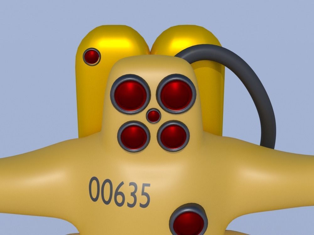 Low-Poly Monsters Inc CDA agents 3D models rigged  HAZMAT SUIT Low-poly 3D model_6
