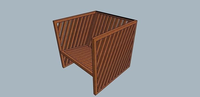 LAUNGE CHAIR WOODEN  3D model