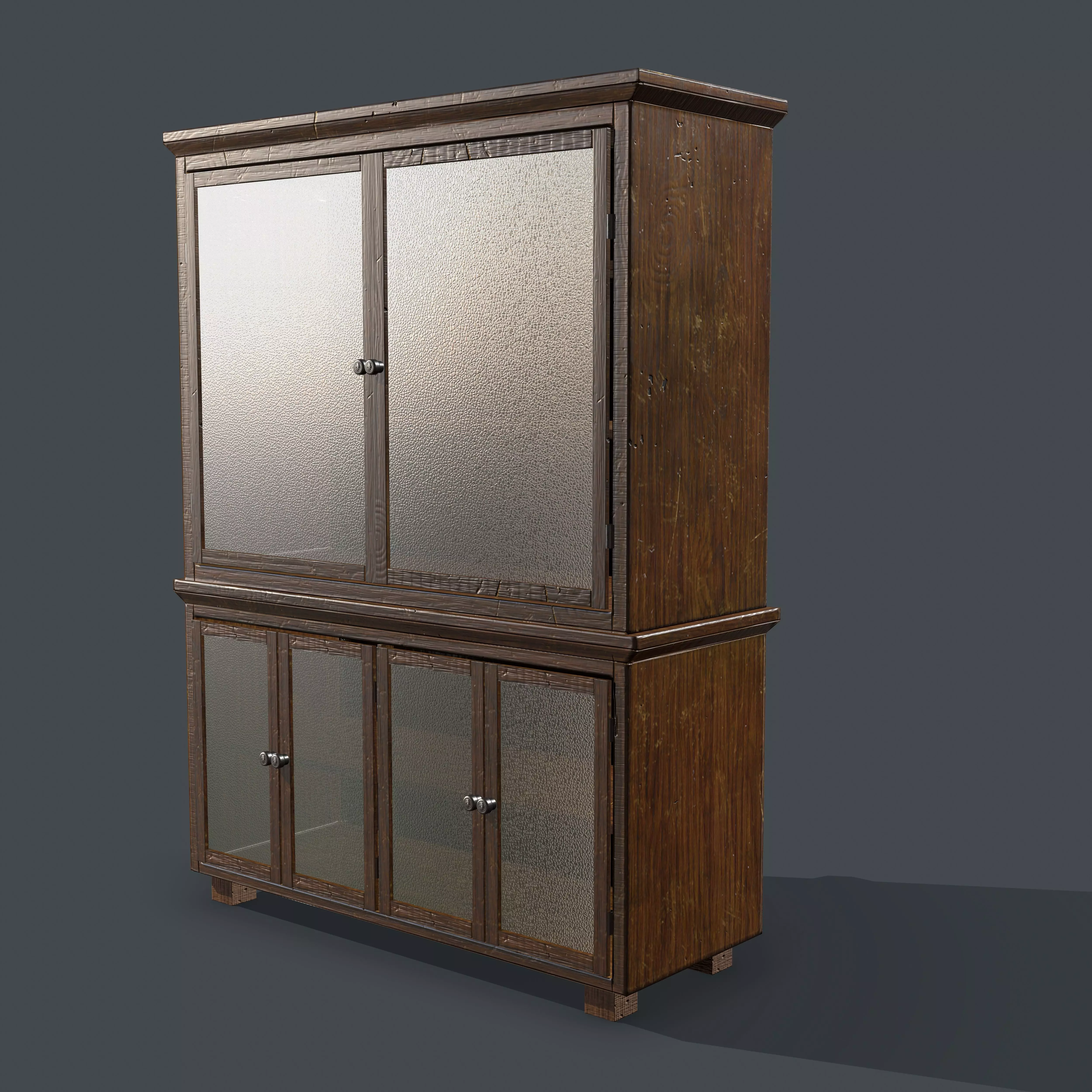 Wood cabinet Low-poly 3D model