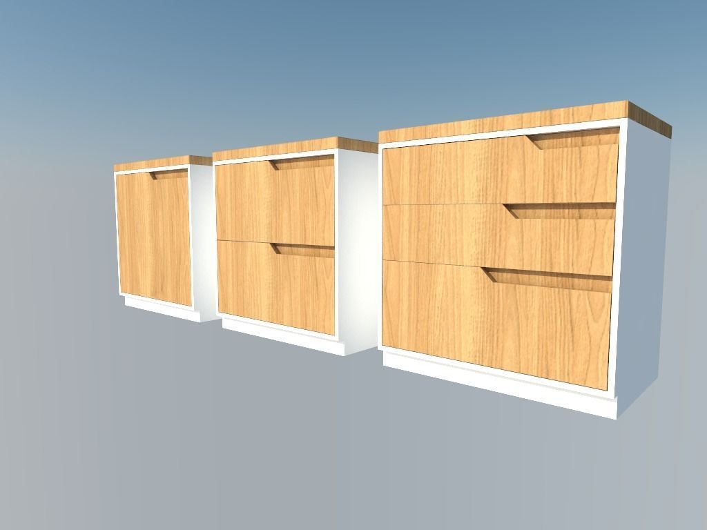 WOODEN SIDE TABLES  in  GLOSSY LAMINATE  finish V Ray READY 3D model_4