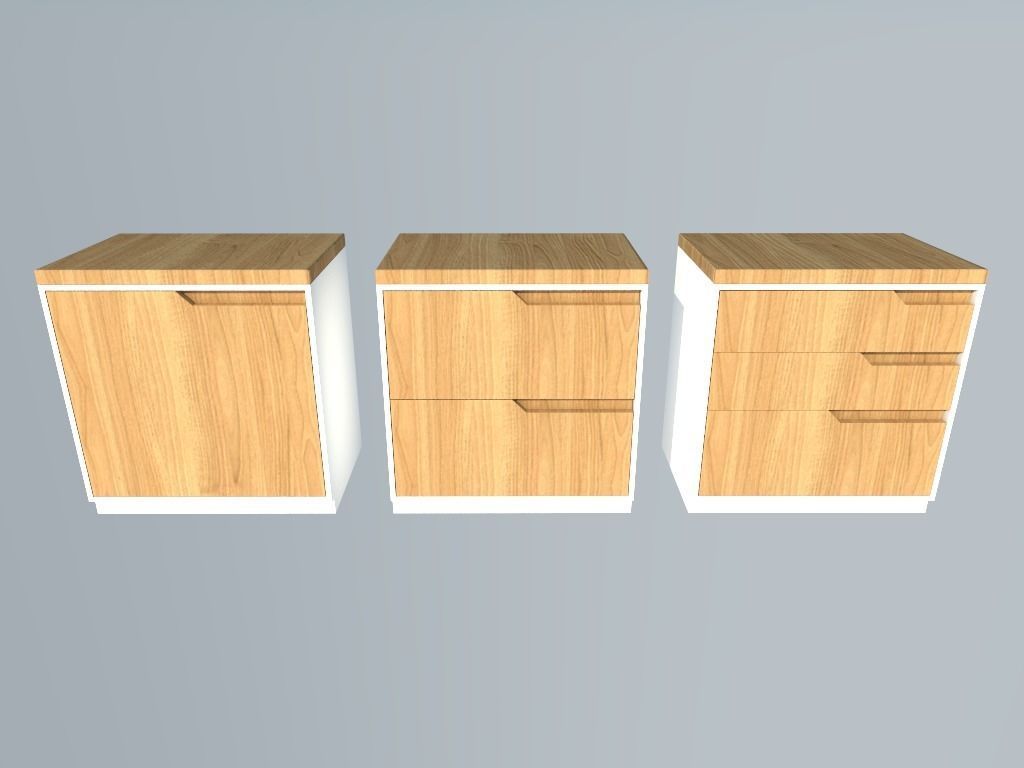 WOODEN SIDE TABLES  in  GLOSSY LAMINATE  finish V Ray READY 3D model_3
