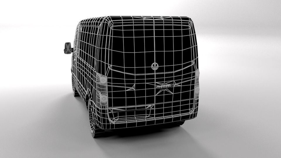 VOLKSWAGEN VW CRAFTER 2007 LOWPOLY Low-poly 3D model_3