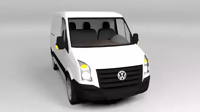 VOLKSWAGEN VW CRAFTER 2007 LOWPOLY Low-poly 3D model