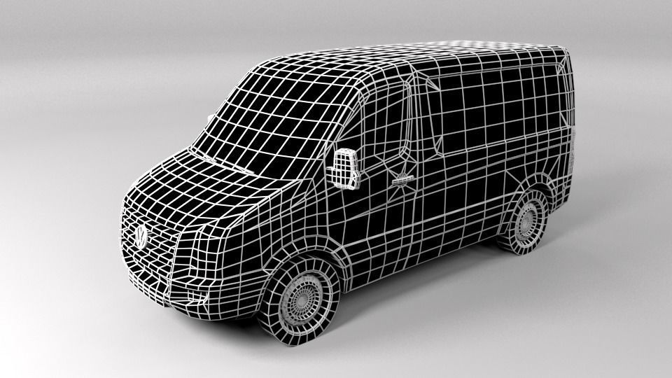 VOLKSWAGEN VW CRAFTER 2007 LOWPOLY Low-poly 3D model_7