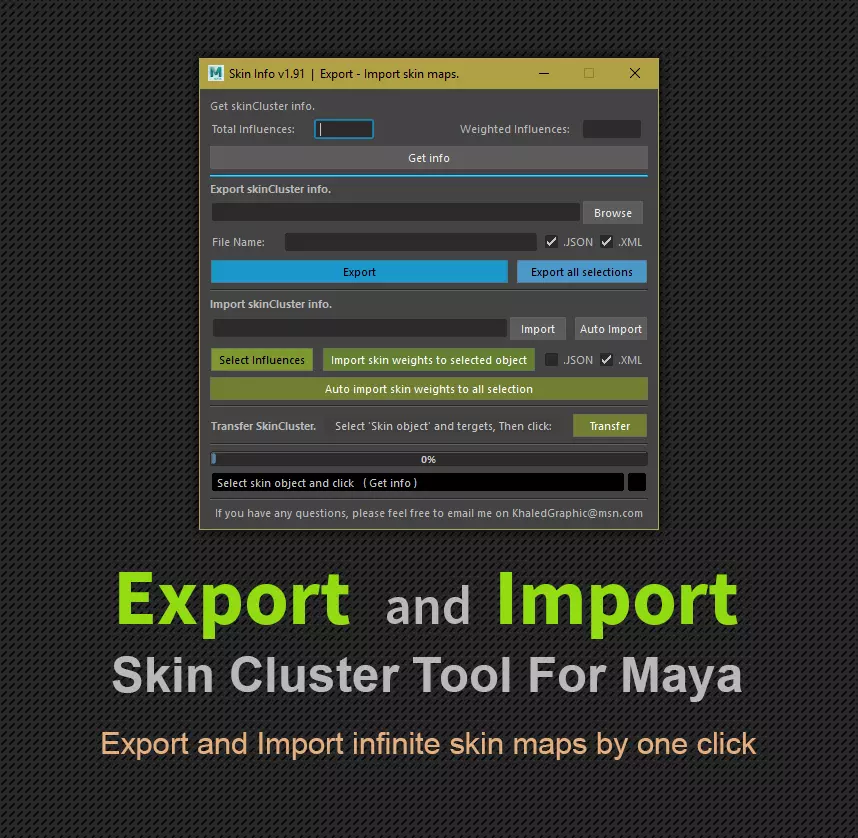 Export - Import SkinCluster 3D model_0