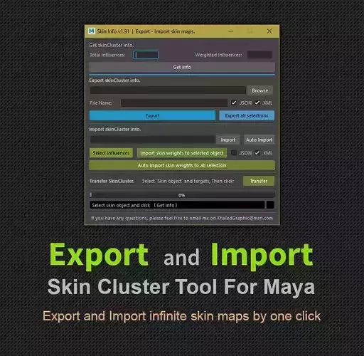 Export - Import SkinCluster 3D model