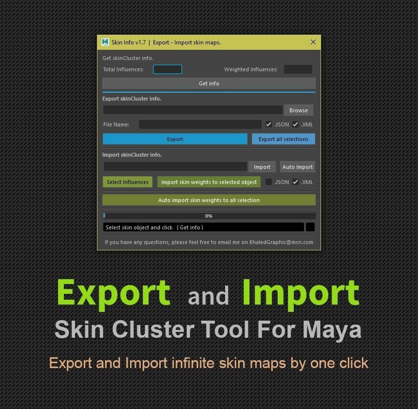 Export - Import SkinCluster 3D model_1