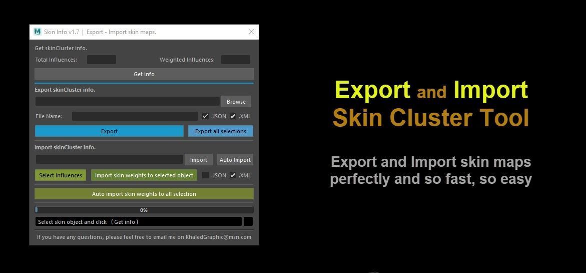 Export - Import SkinCluster 3D model_2