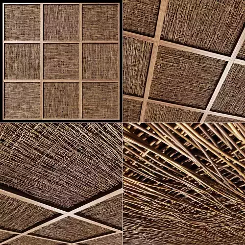 Ceiling wood  thin branch beam n2 