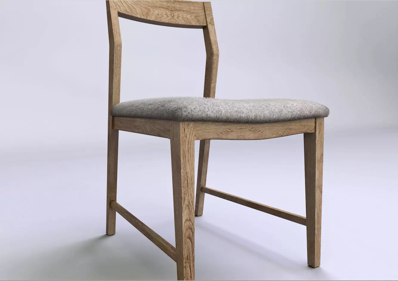 kitchen Chair Wood Low-poly 3D model_0