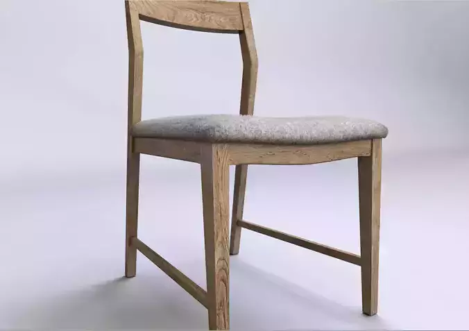 kitchen Chair Wood Low-poly 3D model