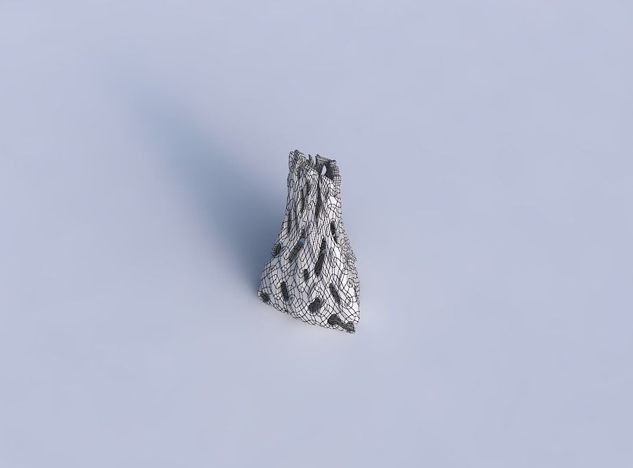 Vase grounded tilted triangle with smooth cuts and bulges 3D print model_6