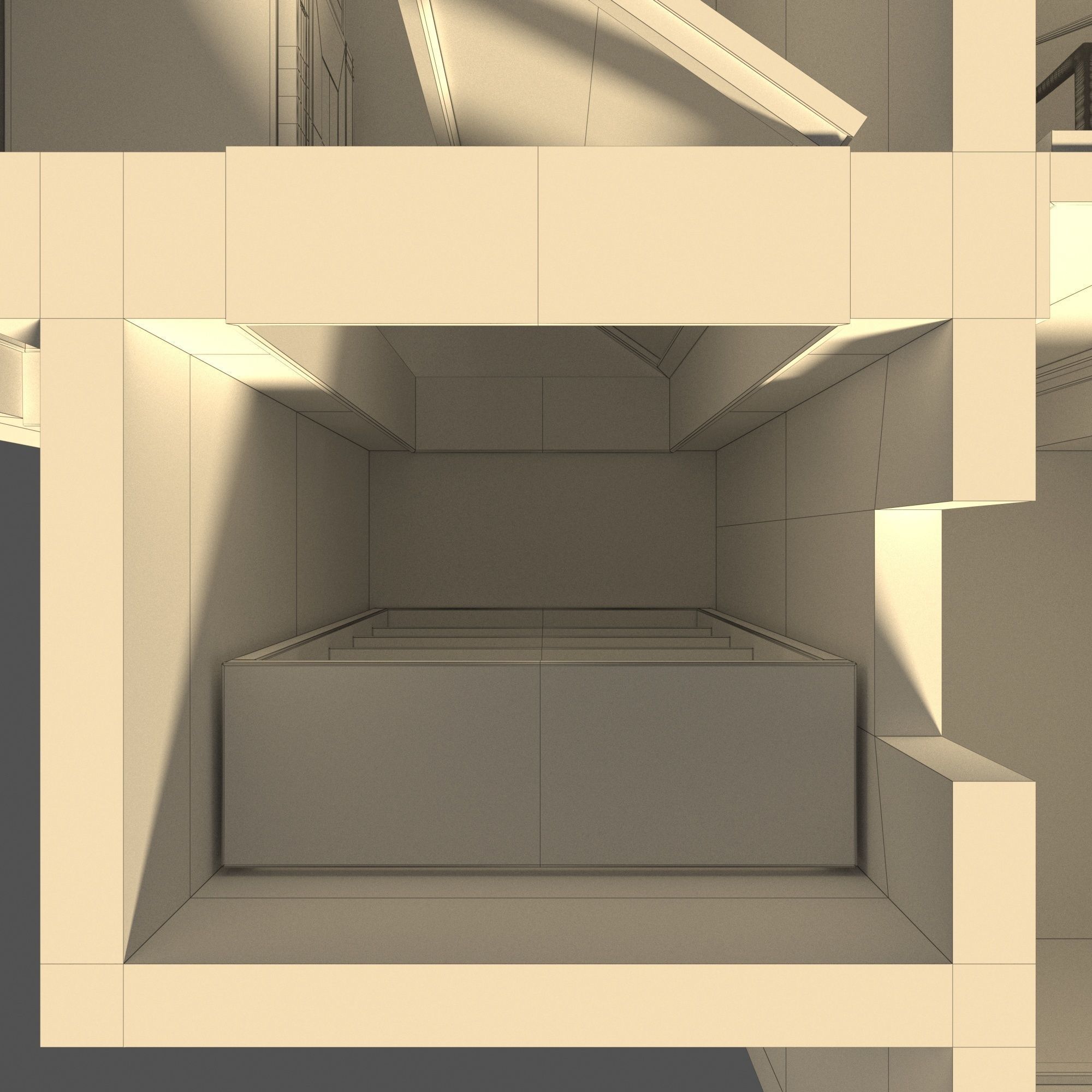Apartment one bedroom floor plan 3D model_9