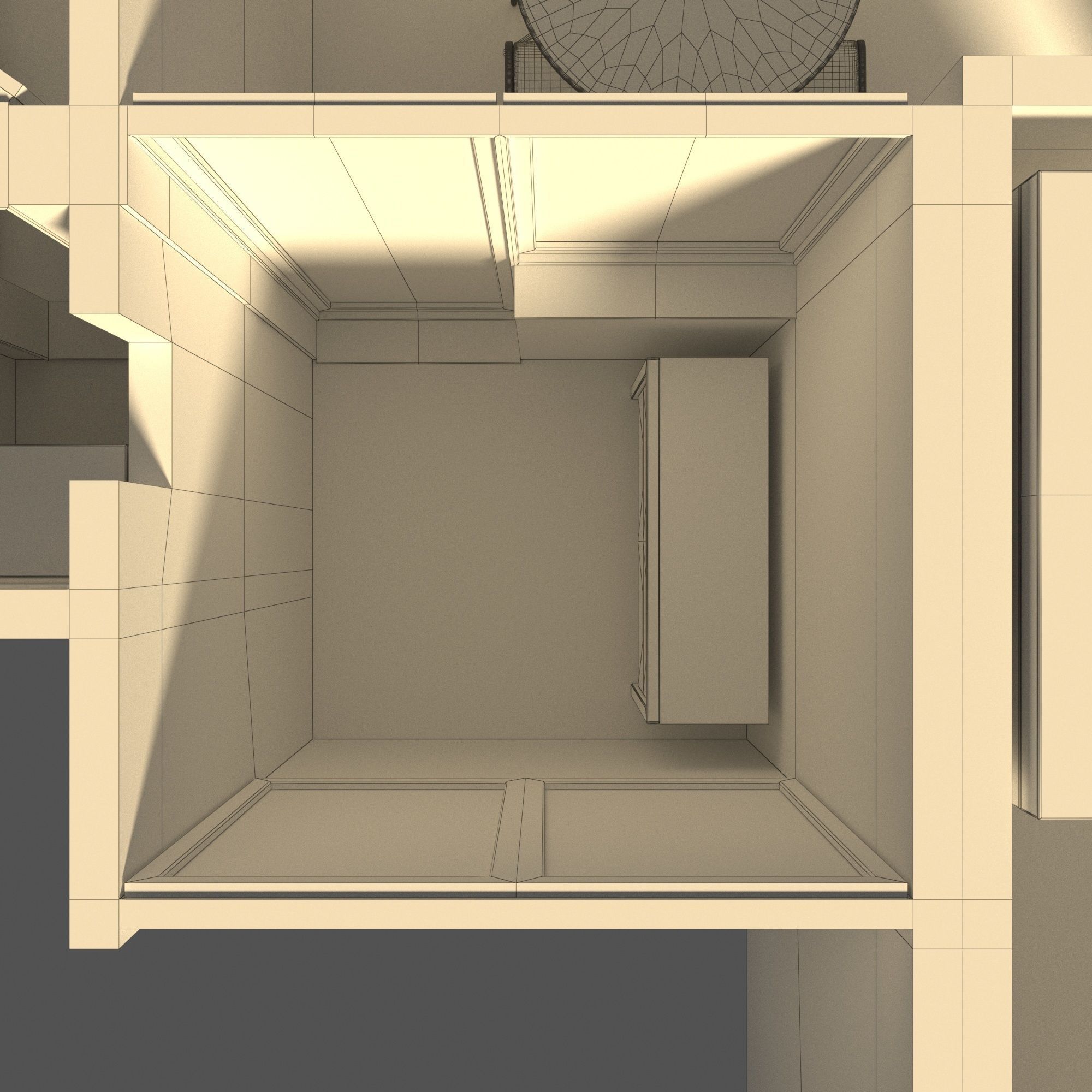 Apartment one bedroom floor plan 3D model_8