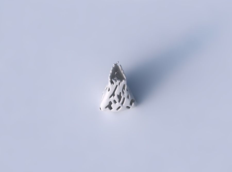 Vase grounded tilted triangle with smooth cuts 3D print model_2