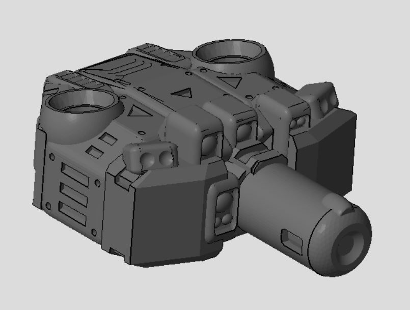 CHIBI-TECH SD - CHIMERA-B PBC TURRET CORE 3D print model_1