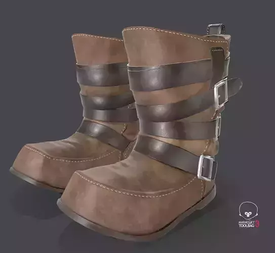 Boots Medieval Low-poly 3D model