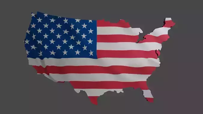 United States OF America USA Map 3D model
