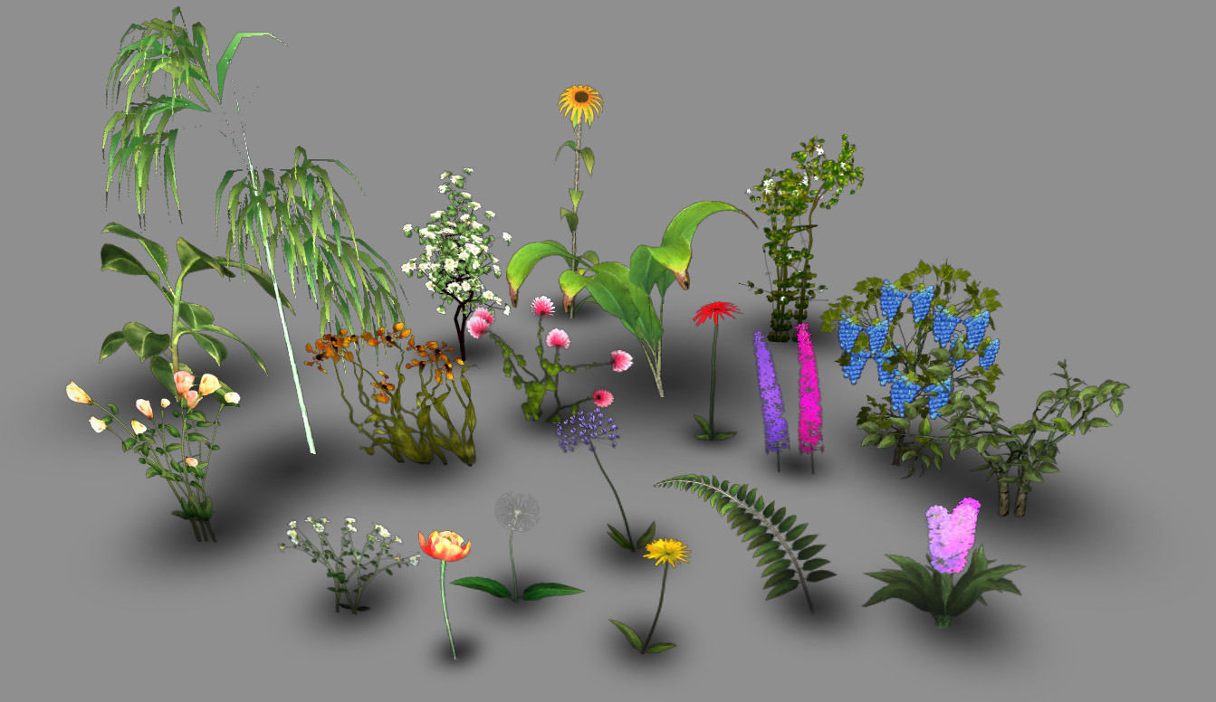 Animated Plant Set for Unity Low-poly 3D model_5