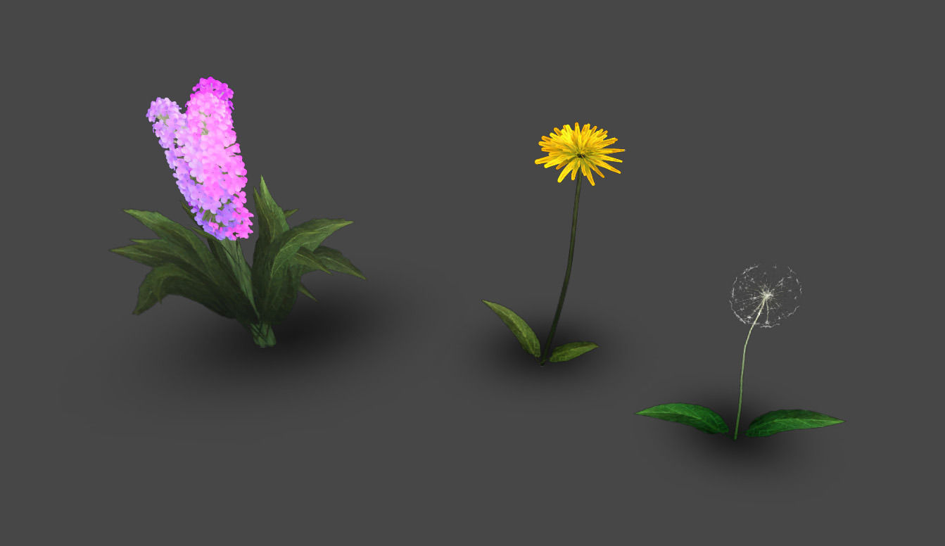 Animated Plant Set for Unity Low-poly 3D model_3