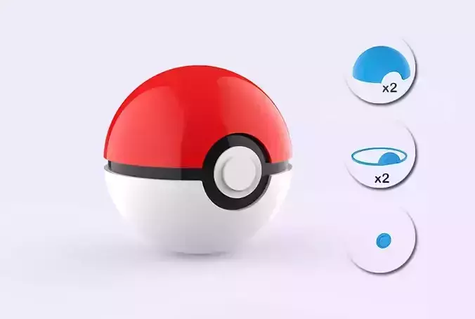 Pokeball pokemon ball 3D print model