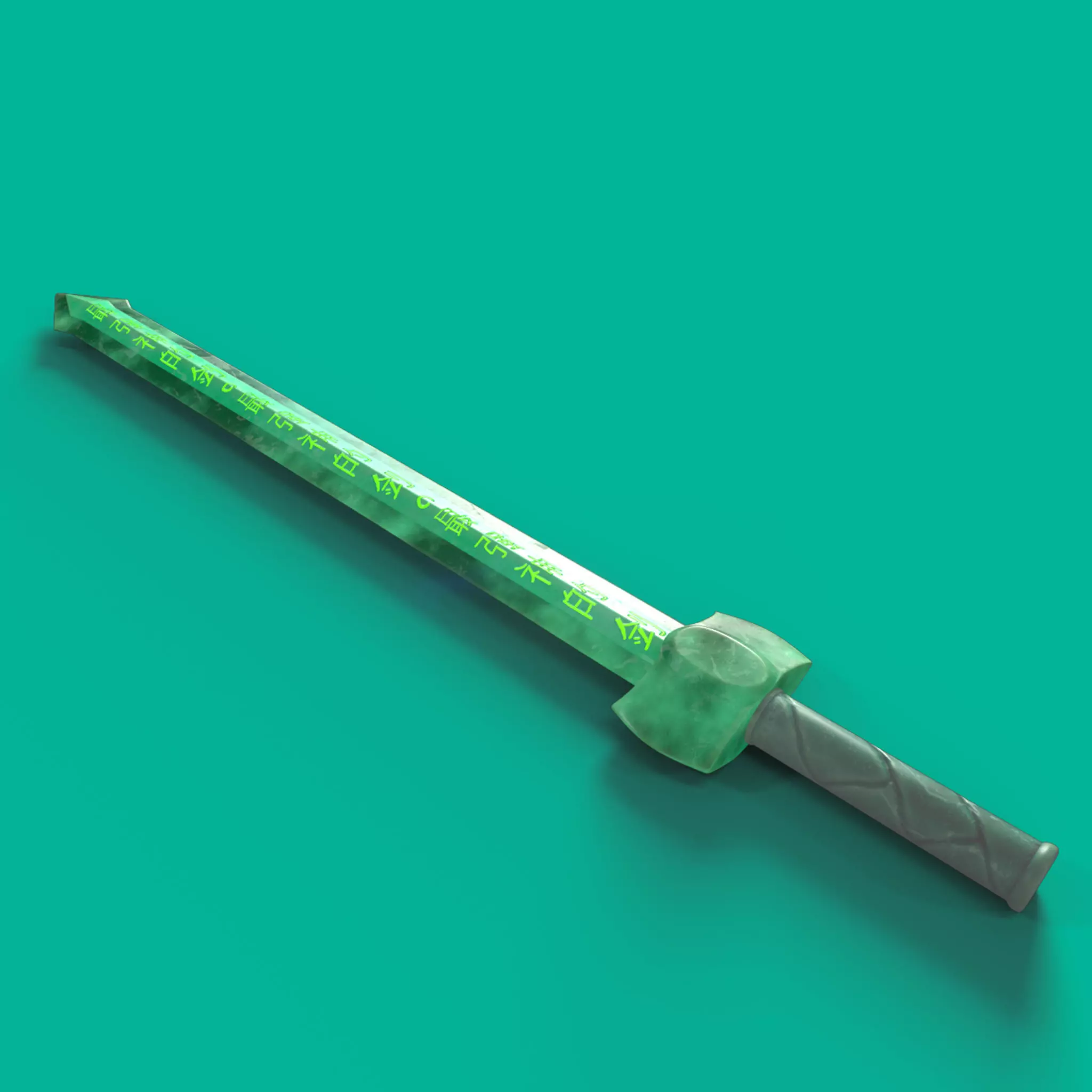 Pedang hijau - Green Sword - Low-poly 3D model