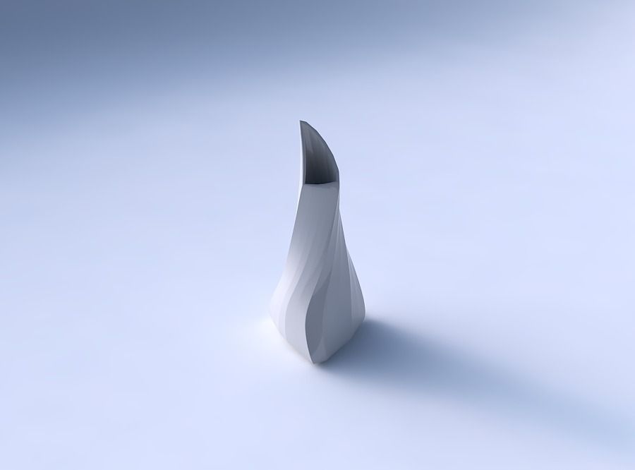 Vase grounded tipping triangle with bands 3D print model_3